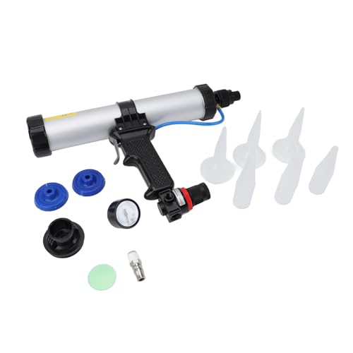 Pneumatic Caulking Tool Aluminiumlegierung Einstellbarer Druckeffizienter Kleber Applikator für die Dekoration und industrielle Verwendung (400 ml) von plplaaoo