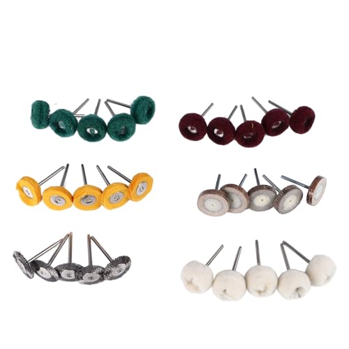 Polier-Polierrad-Kit 30 Stück Metall-Rost-Entfernungs-Polier-Set mit 0,4 cm Schaft für Rotations werkzeuge Zubehör Schmuck uhren Glas-Gold-Eisen von plplaaoo