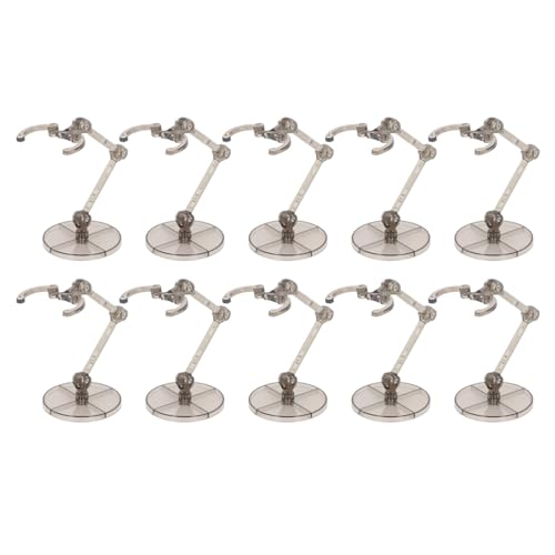 Puppenständer, Ausstellungshalter, Actionfigurenständer, Mini-Puppenstützrahmen, kompatibel für 6-Zoll-Modelle, 10er-Set, Kunststoffmaterial, gute Stabilität, einfach zu (Transparent schwarz) von plplaaoo