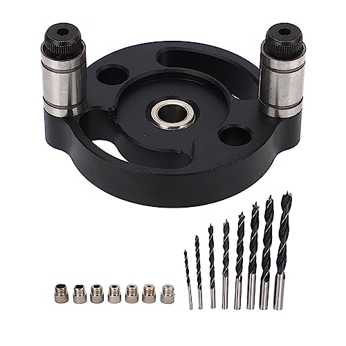 Round Loch Punch Locator Set Selfpapier zentrierender Holzbearbeitung Guide Puncher mit Bohrrohrbuchsen für präzise Bohrungen auf Holzpaneele Aluminiumlegierungskonstruktion (Schwarz) von plplaaoo
