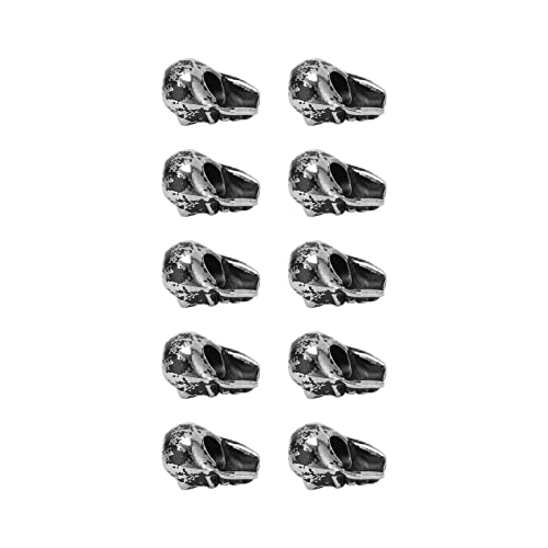Schädel Spacer Perlen Metall 4,5 mm makroporöser Raksha -Schädel -Schädel -Spacer -Perlen für DIY -Schmuckmesser Lanyard Schlüsselbund Pendelllegungslegierung Retro Style 10 Stücke von plplaaoo