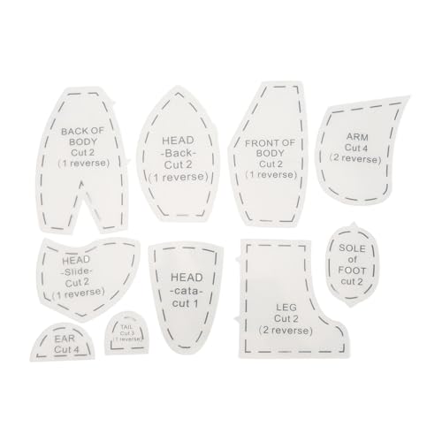 Speicherbärenvorlage Lineal Set Acryl Memory Memory Bear Nähen von Quiltmuster Vorlage für das Heimgebrauch und DIY -Projekte 10 Teile (30,5 cm / 12in) von plplaaoo