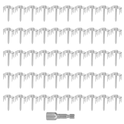 Zaunpostbefestigungselemente Hochleistungs -Edelstahl -Drahtdrahtzaun Schraubennägel für Gartenzäune und Sicherheit 50pcs mit Sechskantadapter Zaunpostbefestigungselemente Hochleistungs -Edelstahl -Drahtdrahtzaun Schraubennägel für Gartenzäune und Sicherheit 50pcs mit Sechskantadapter von plplaaoo