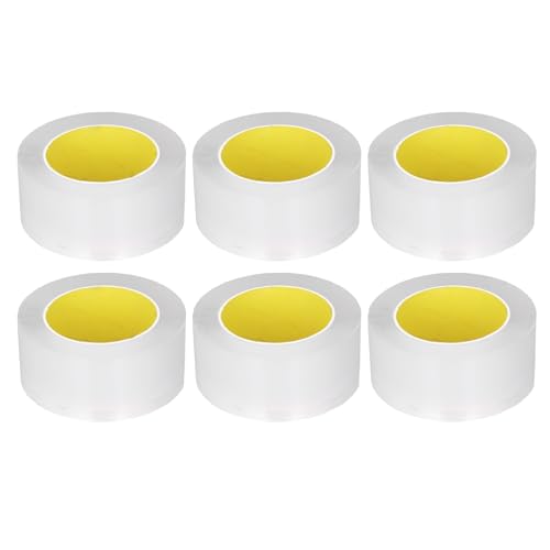 plplaaoo Doppelseitiges Klebeband 6 Rollen Ultra dünn 0,1 mm transparent starke klebrige Montageband für Wanddekorationen Fotothieren Autos und Handwerk Acrylmaterial 50 mm Breite 5m Länge von plplaaoo