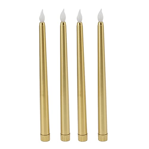 plplaaoo LED Stabkerzen, 4er Set in Gold LED-Kerzen, Realistisches Flackern für Party, Bar, Festdeko, Elektrische Kerzen, LED Kerze, Ohne Flamme, Sicher für Kinder und Haustiere, 10.9 * 0.79 Zoll plplaaoo LED Stabkerzen, 4er Set in Gold LED-Kerzen, Realistisches Flackern für Party, Bar, Festdeko, Elektrische Kerzen, LED Kerze, Ohne Flamme, Sicher für Kinder und Haustiere, 10.9 * 0.79 Zoll von plplaaoo
