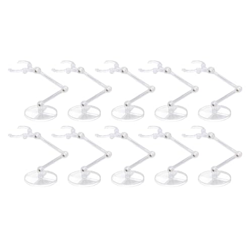 plplaaoo Puppenständer, Ausstellungshalter, Actionfigurenständer, Mini-Puppenstützrahmen, kompatibel für 6-Zoll-Modelle, 10er-Set, Kunststoffmaterial, Gute Stabilität, einfach zu (Transparente Farbe) von plplaaoo