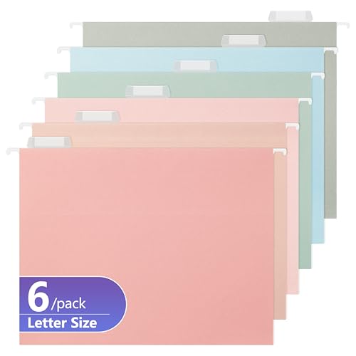 Hängeregistratur-Ordner in Briefgröße, Pastellfarben, 6 Stück, Hängeregistraturordner mit 1/5-Schnitt-Tabs, robuste 2,5 cm Erweiterung, bleiben Sie organisiert für Ihr Zuhause und Büro, Großakten Hängeregistratur-Ordner in Briefgröße, Pastellfarben, 6 Stück, Hängeregistraturordner mit 1/5-Schnitt-Tabs, robuste 2,5 cm Erweiterung, bleiben Sie organisiert für Ihr Zuhause und Büro, Großakten von pmybupo