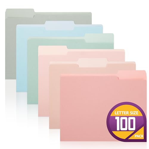 pmybupo 100 Stück Manila-Aktenordner in verschiedenen Farben, 21,6 x 29,9 cm, Aktenordner, Briefgröße, farbige Ordner, Büro, Organisation, Zuhause, Schule, Ordner für Dokumente, Akten, Papier, 6 pmybupo 100 Stück Manila-Aktenordner in verschiedenen Farben, 21,6 x 29,9 cm, Aktenordner, Briefgröße, farbige Ordner, Büro, Organisation, Zuhause, Schule, Ordner für Dokumente, Akten, Papier, 6 von pmybupo