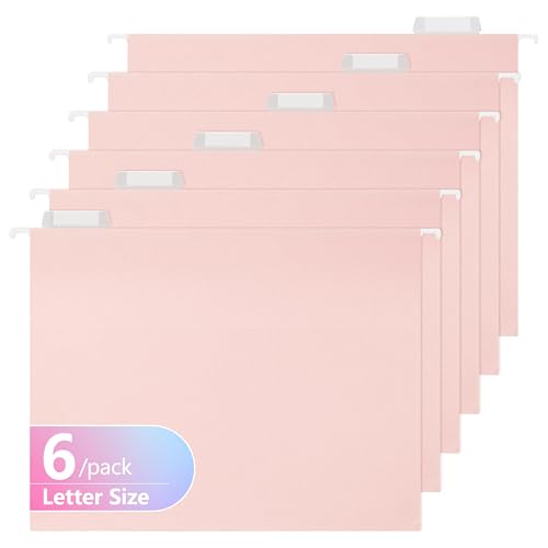 pmybupo Hängeregistraturmappen, verstärkte Hängemappen, Briefgröße, verstellbare 1/5-Schnitt-Tabs, entworfen für sperrige Akten, Aktenschrank (7611U), 6 Stück von pmybupo