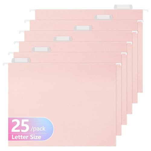 pmybupo Hängeregistraturmappen, verstärkte Hängemappen, Briefgröße, verstellbare 1/5-geschnittene Reiter, entworfen für sperrige Akten, Aktenschrank (7611U), 25 Stück von pmybupo