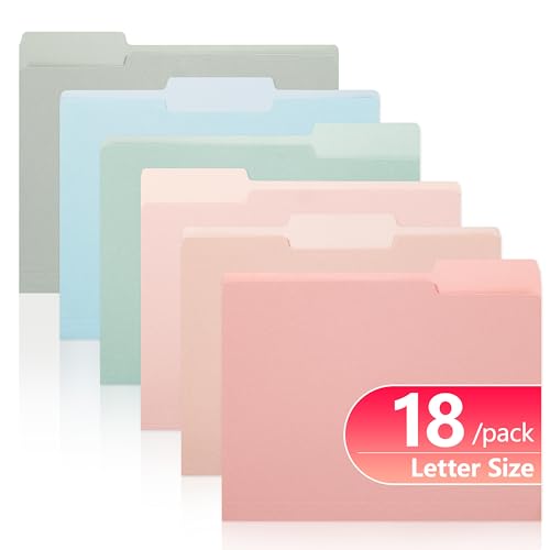 pmybupo Zweifarbige Dokumentenmappen, 18 Stück, 6 Pastellfarben, Manila-Ordner, 21,6 x 27,9 cm, verschiedene Farben, 1/3 Schnittlasche, Briefgröße, Schule, Büro, Ordner für Dokumente pmybupo Zweifarbige Dokumentenmappen, 18 Stück, 6 Pastellfarben, Manila-Ordner, 21,6 x 27,9 cm, verschiedene Farben, 1/3 Schnittlasche, Briefgröße, Schule, Büro, Ordner für Dokumente von pmybupo