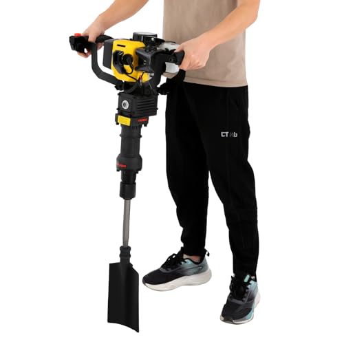 Garten Baum Bagger, 2-Takt 52CC Handheld Benzinbagger, 6500r/min, Schlagenergie 15-45J, Tragbarer Bagger für Garten Bauernhof und Haus von pochcicou