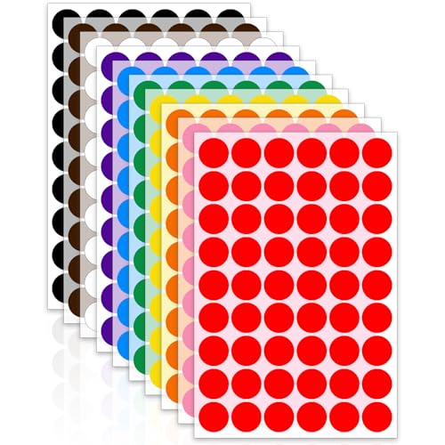 Poeland 2040 farbige Punkte, selbstklebende Punkte, 10 mm, runde Aufkleber für Büro, Klassenzimmer, Aktivität, 10 Farben Poeland 2040 farbige Punkte, selbstklebende Punkte, 10 mm, runde Aufkleber für Büro, Klassenzimmer, Aktivität, 10 Farben von poeland