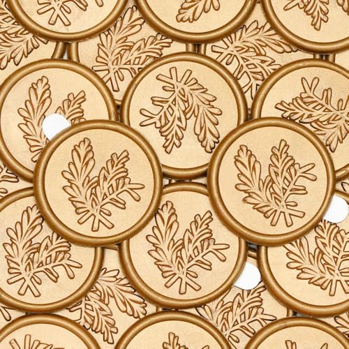 Poemluve 50 Stück Selbstklebende Wachssiegel Rosmarin Goldene Fertige SiegelAufkleber Briefsiegel Aufkleber für Hochzeit Einladungen Umschläge Deko Sponsion (Goldene) von poemluve