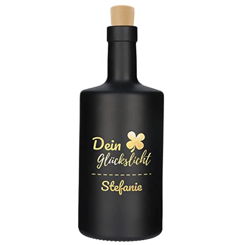 polar-effekt LED-Leuchtflasche in schwarz mit Wunschgravur - Motiv Dein Glückslicht - personalisierte Dekoflasche inkl. Lichterkette - Dekoration für Wohnzimmer, Schlafzimmer - Mann, Frau polar-effekt LED-Leuchtflasche in schwarz mit Wunschgravur - Motiv Dein Glückslicht - personalisierte Dekoflasche inkl. Lichterkette - Dekoration für Wohnzimmer, Schlafzimmer - Mann, Frau von polar-effekt