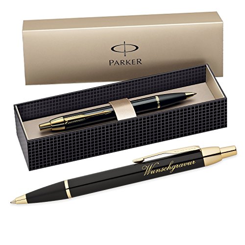 polar-effekt Parker IM Druckkugelschreiber mit Gravur - Schwarz-gold - Großraummine blauschreibend - inkl. Geschenk-Etui - Kugelschreiber Geschenkidee polar-effekt Parker IM Druckkugelschreiber mit Gravur - Schwarz-gold - Großraummine blauschreibend - inkl. Geschenk-Etui - Kugelschreiber Geschenkidee von polar-effekt