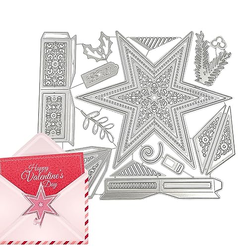 Stanzschablonen Neuheiten 2023 | Stanzschablonen Weihnachten | DIY Metall Weihnachtliche Dekorative Geschenkschachtel-Stanzformen Schablonen für DIY 3D Hochzeitgeschenkbox Süßigkeitenbox von pologmase