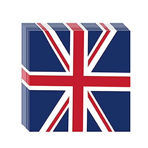 pologmase Union Jack Tableware Set | King Charles Coronation Union Jack Party Supplies | König Charles III Union Jack Servietten/Pappbecher/Pappteller von pologmase