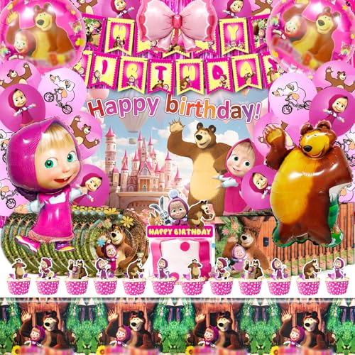 82 Stück Masch Geburtstagsdeko, Party Dekoration, Masch Tortendeko, Masch Ballon, Geburtstag Banner, Tischdecke, Hintergrundtuch, Kinder Geburtstag Deko, Geeignet als Dekoration für Mottopartys 82 Stück Masch Geburtstagsdeko, Party Dekoration, Masch Tortendeko, Masch Ballon, Geburtstag Banner, Tischdecke, Hintergrundtuch, Kinder Geburtstag Deko, Geeignet als Dekoration für Mottopartys von polrsgh