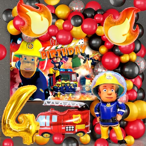 Feuerwehr Geburtstag,61 Stück Feuerwehr Luftballon,Feuerwehr Deko Kindergeburtstag,Ballon Feuerwehrauto, Feuerwehr Folienballon,4. Geburtstag Junge Feuerwehr Geburtstag,61 Stück Feuerwehr Luftballon,Feuerwehr Deko Kindergeburtstag,Ballon Feuerwehrauto, Feuerwehr Folienballon,4. Geburtstag Junge von polrsgh