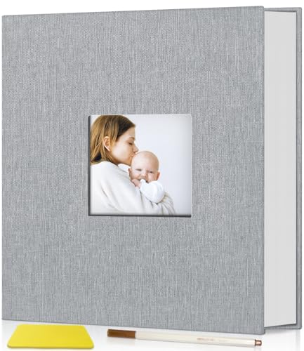 Popotop Fotoalbum selbstklebend mit Bildanzeigefenster, 40 Seiten DIY Scrapbook Album für 10x15 Bilder, Leineneinband Erinnerungsbuch für Baby Hochzeit, mit Scraper und Metallic Stift Popotop Fotoalbum selbstklebend mit Bildanzeigefenster, 40 Seiten DIY Scrapbook Album für 10x15 Bilder, Leineneinband Erinnerungsbuch für Baby Hochzeit, mit Scraper und Metallic Stift von popotop