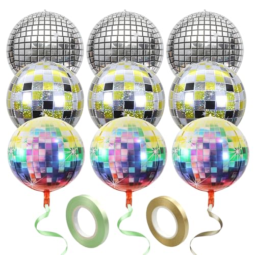posionks 9 Stück 22 Zoll Disco Folienballon Deko Disco Party Ballons 4D Disco Party Deko, für Mottoparty Geburtstag Party Mitzvah Abschlussfeier Dekoration posionks 9 Stück 22 Zoll Disco Folienballon Deko Disco Party Ballons 4D Disco Party Deko, für Mottoparty Geburtstag Party Mitzvah Abschlussfeier Dekoration von posionks