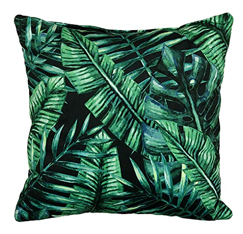 postergaleria Sofa Kissen 40 x 40 cm, mit Tropenmuster, grün – Dekokissen mit Velours-Polsterstoff mit weicher Füllung – zur Dekoration im Wohnzimmer, Schlafzimmer, Büro, Home Deko von postergaleria