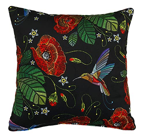 postergaleria Sofa Kissen 40 x 40 cm, mit dem Aufdruck eines Kolibris und roter Mohnblumen, schwarz – Dekokissen mit Velours-Polsterstoff mit weicher Füllung – zur Dekoration im Wohnzimmer postergaleria Sofa Kissen 40 x 40 cm, mit dem Aufdruck eines Kolibris und roter Mohnblumen, schwarz – Dekokissen mit Velours-Polsterstoff mit weicher Füllung – zur Dekoration im Wohnzimmer von postergaleria