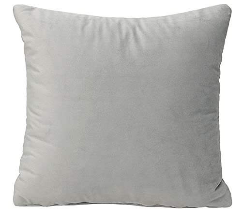 postergaleria Sofa Kissen 40 x 40 cm, mit grau – Dekokissen mit Velours-Polsterstoff mit weicher Füllung – zur Dekoration im Wohnzimmer, Schlafzimmer, Büro, Home Deko von postergaleria