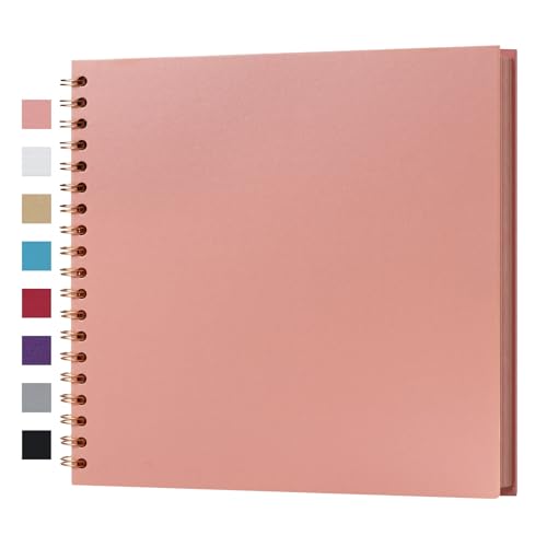 Potricher Fotoalbum zum Selbermachen, Sammelalbum, Hardcover, Kraftpapier, Scrapbook, Fotoalben, Erinnerungsbuch für Hochzeit und Jahrestag, Familie, 25,4 x 25,4 cm, 40 Seiten, Rosa von potricher