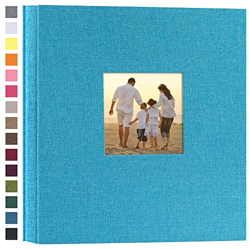 potricher Hardcover Fotoalbum aus Leinen, 10 x 15 cm, für 1000 Fotos, großes Fassungsvermögen, für Familie, Hochzeit, Jahrestag, Baby, Urlaub, Blau, 1000 Taschen von potricher