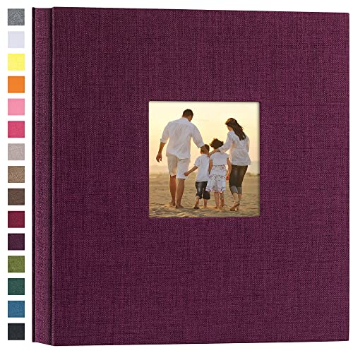 potricher Hardcover Fotoalbum aus Leinen, 10 x 15 cm, für 600 Fotos, großes Fassungsvermögen, für Familie, Hochzeit, Jahrestag, Baby, Urlaub, Violett, 600 Taschen von potricher