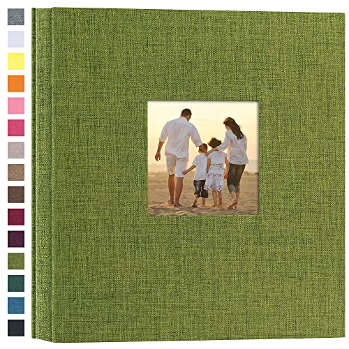 potricher Leinen-Fotoalbum, Hardcover, 10 x 15 cm, für 600 Fotos, großes Fassungsvermögen, für Familie, Hochzeit, Jahrestag, Baby, Urlaub, (grün, 600 Taschen) von potricher