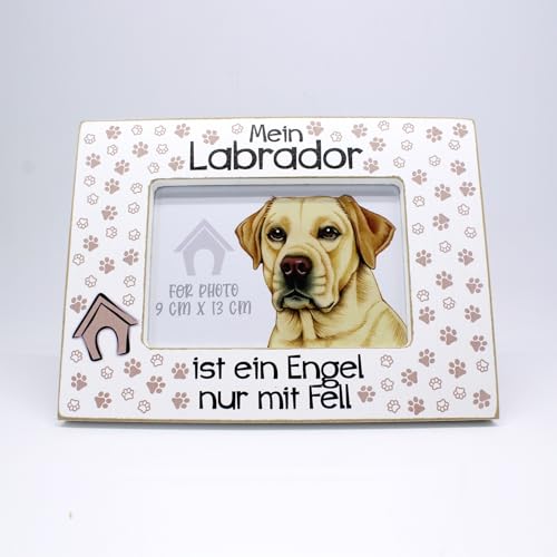 power gift Bilderrahmen mit LABRADOR Spruch. Rahmen mit Hunde Motiv. Foto, Fotorahmen aus Holz zum Aufstellen oder Aufhängen. Geschenk für jeden Hundeliebhaber. von power gift