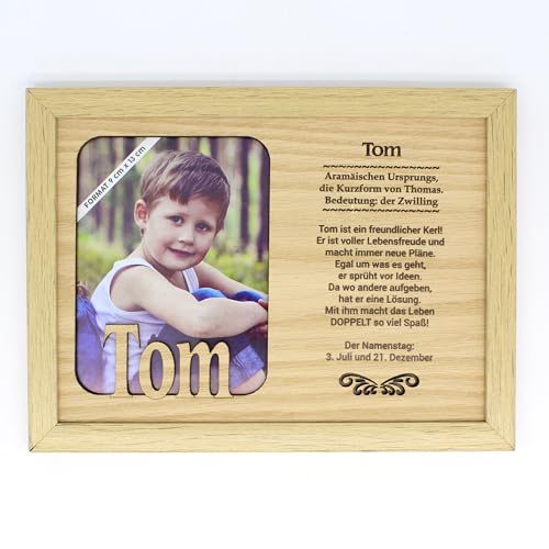 TOM - Bilderrahmen Holz, Deko Bilder Mit Rahmen, Fotorahmen - Für dein Zuhause/Picture Frame/Deko Fotorahmen zum Aufstellen oder Aufhängen. Wohnungsdekoration. Fotografie. Passt zu jeder Gelegenheit. von power gift