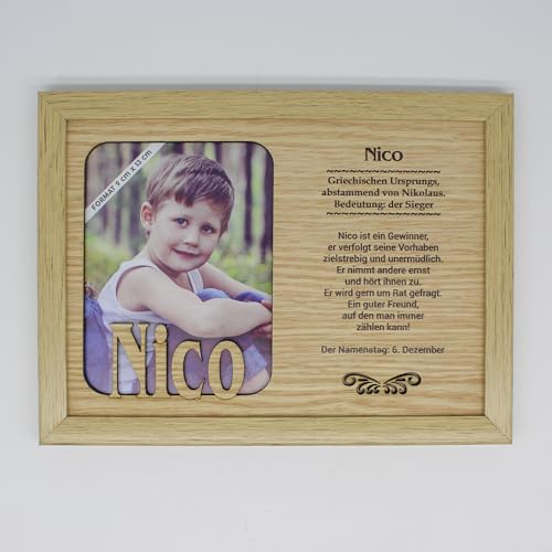 power gift NICO - Bilderrahmen Holz, Deko Bild mit Rahmen und passenden Text. Fotorahmen - Für dein Zuhause. Einzigartiges Geschenk für jeden Anlass. von power gift