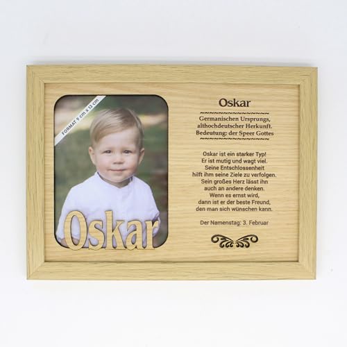 power gift OSKAR - Bilderrahmen Holz, Deko Bilder Mit Rahmen, Porträt, Fotorahmen - Für dein Zuhause/Picture Frame/Deko Schlafzimmer/Bilderrahmen Mehrere Bilder -19,5 x 14,4 cm von power gift