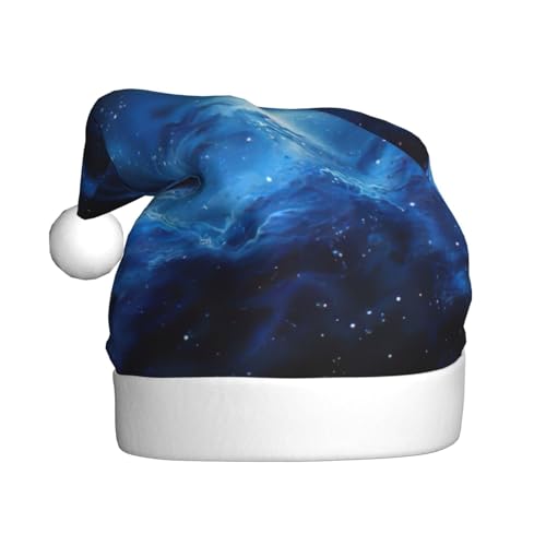 ppynte Blaue Galaxie, Plüsch-Weihnachtsmannmütze, bequeme Weihnachtsmütze, passend für Weihnachten, Neujahr, Party, Kopfbedeckung, 1 Stück ppynte Blaue Galaxie, Plüsch-Weihnachtsmannmütze, bequeme Weihnachtsmütze, passend für Weihnachten, Neujahr, Party, Kopfbedeckung, 1 Stück von ppynte
