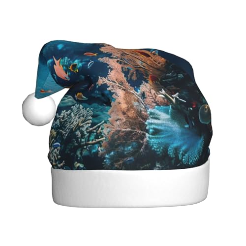 ppynte Coral Reef Plüsch-Weihnachtsmannmütze, bequeme Weihnachtsmütze, passend für Weihnachten, Neujahr, Party, Kopfbedeckung, 1 Stück ppynte Coral Reef Plüsch-Weihnachtsmannmütze, bequeme Weihnachtsmütze, passend für Weihnachten, Neujahr, Party, Kopfbedeckung, 1 Stück von ppynte