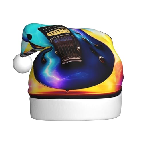 ppynte Magische E-Gitarre, Plüsch-Weihnachtsmannmütze, bequeme Weihnachtsmütze, passend für Weihnachten, Neujahr, Party, Kopfbedeckung, 1 Stück ppynte Magische E-Gitarre, Plüsch-Weihnachtsmannmütze, bequeme Weihnachtsmütze, passend für Weihnachten, Neujahr, Party, Kopfbedeckung, 1 Stück von ppynte