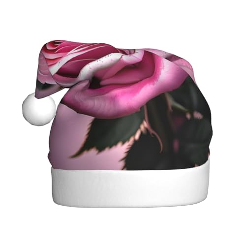 ppynte Rosa und Rose, Plüsch-Weihnachtsmannmütze, bequeme Weihnachtsmütze, passend für Weihnachten, Neujahr, Party, Kopfbedeckung, 1 Stück ppynte Rosa und Rose, Plüsch-Weihnachtsmannmütze, bequeme Weihnachtsmütze, passend für Weihnachten, Neujahr, Party, Kopfbedeckung, 1 Stück von ppynte