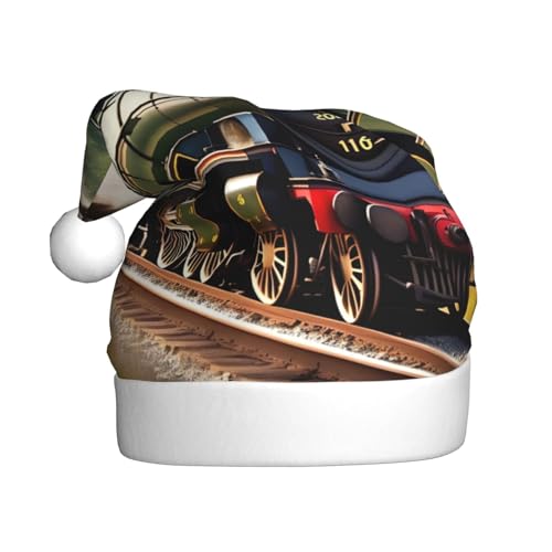 ppynte Steam Little Train Plüsch-Weihnachtsmannmütze, bequeme Weihnachtsmütze, passend für Weihnachten, Neujahr, Party, Kopfbedeckung, 1 Stück ppynte Steam Little Train Plüsch-Weihnachtsmannmütze, bequeme Weihnachtsmütze, passend für Weihnachten, Neujahr, Party, Kopfbedeckung, 1 Stück von ppynte