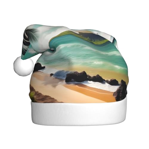 ppynte Tropische Strandpalmen, Plüsch-Weihnachtsmannmütze, bequeme Weihnachtsmütze, passend für Weihnachten, Neujahr, Party, Kopfbedeckung, 1 Stück ppynte Tropische Strandpalmen, Plüsch-Weihnachtsmannmütze, bequeme Weihnachtsmütze, passend für Weihnachten, Neujahr, Party, Kopfbedeckung, 1 Stück von ppynte