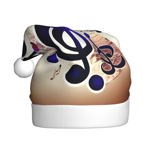 ppynte Violette Musiknoten, Plüsch-Weihnachtsmannmütze, bequeme Weihnachtsmütze, passend für Weihnachten, Neujahr, Party, Kopfbedeckung, 1 Stück ppynte Violette Musiknoten, Plüsch-Weihnachtsmannmütze, bequeme Weihnachtsmütze, passend für Weihnachten, Neujahr, Party, Kopfbedeckung, 1 Stück von ppynte