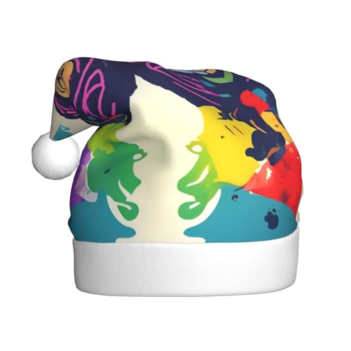 ppynte Vorteil der linken und rechten Gehirnhälfte, Plüsch-Weihnachtsmannmütze, bequeme Weihnachtsmütze, passend für Weihnachten, Neujahr, Party, Kopfbedeckung, 1 Packung ppynte Vorteil der linken und rechten Gehirnhälfte, Plüsch-Weihnachtsmannmütze, bequeme Weihnachtsmütze, passend für Weihnachten, Neujahr, Party, Kopfbedeckung, 1 Packung von ppynte