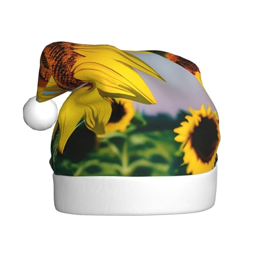 ppynte Weihnachtsmannmütze aus Plüsch, Sonnenblumen, 1 Stück, bequeme Weihnachtsmütze, passend für Weihnachten, Neujahr, Party, Kopfbedeckung ppynte Weihnachtsmannmütze aus Plüsch, Sonnenblumen, 1 Stück, bequeme Weihnachtsmütze, passend für Weihnachten, Neujahr, Party, Kopfbedeckung von ppynte