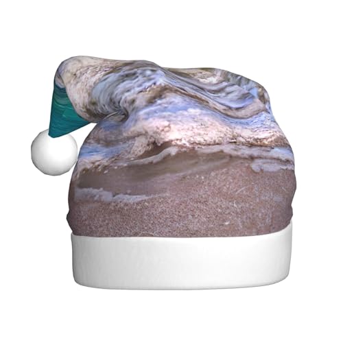 ppynte Weihnachtsmütze aus Plüsch, Motiv: tropisches Meer, Weiß, 1 Stück, bequeme Weihnachtsmütze, passend für Weihnachten, Neujahr, Party, Kopfbedeckung ppynte Weihnachtsmütze aus Plüsch, Motiv: tropisches Meer, Weiß, 1 Stück, bequeme Weihnachtsmütze, passend für Weihnachten, Neujahr, Party, Kopfbedeckung von ppynte