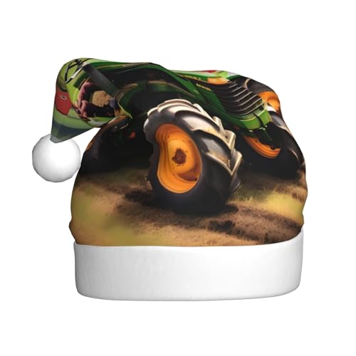 ppynte Weihnachtsmütze aus Plüsch mit Traktor-Farm-Muster, bequeme Weihnachtsmütze, passend für Weihnachten, Neujahr, Party, Kopfbedeckung, 1 Stück ppynte Weihnachtsmütze aus Plüsch mit Traktor-Farm-Muster, bequeme Weihnachtsmütze, passend für Weihnachten, Neujahr, Party, Kopfbedeckung, 1 Stück von ppynte