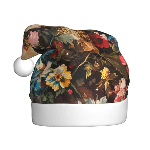 ppynte Weihnachtsmütze mit floralem Totenkopf, Plüsch, bequeme Weihnachtsmütze, passend für Weihnachten, Neujahr, Party, Kopfbedeckung, 1 Stück ppynte Weihnachtsmütze mit floralem Totenkopf, Plüsch, bequeme Weihnachtsmütze, passend für Weihnachten, Neujahr, Party, Kopfbedeckung, 1 Stück von ppynte