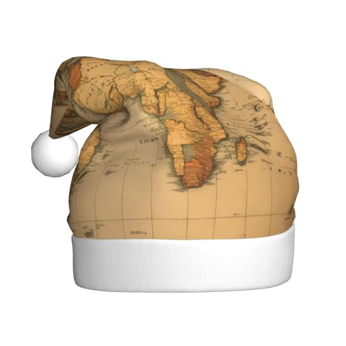 ppynte Weltkarte, Plüsch-Weihnachtsmannmütze, bequeme Weihnachtsmütze, passend für Weihnachten, Neujahr, Party, Kopfbedeckung, 1 Stück ppynte Weltkarte, Plüsch-Weihnachtsmannmütze, bequeme Weihnachtsmütze, passend für Weihnachten, Neujahr, Party, Kopfbedeckung, 1 Stück von ppynte